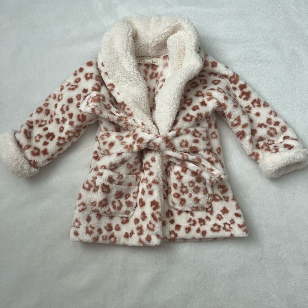 Jessica Simpson Cream and Brown Leopard Baby Robe
